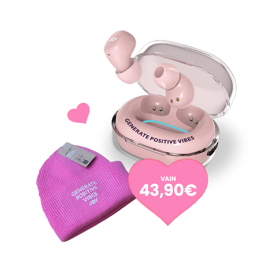 Koru Kuulokkeet Pinkki ja upea JOY-pipo